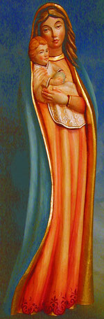 Bild Holzfigur Madonna modern Nr. 411 handgeschnitzt