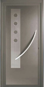 Panel decorativo Combi-inox para puerta de entrada de aluminio modelo Elsa