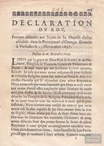Déclaration du Roy (Versailles, 1697) / © Sammlung PRISARD