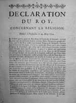 Déclaration du Roy (Versailles, 1724) / © Sammlung PRISARD