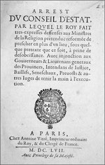 Arrest du Conseil d´Estat (Paris, 1657) / © Sammlung PRISARD
