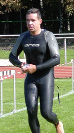 Marcell Görke war froh, die Schwimmstrecke hinter sich zu haben.