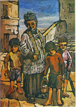 La benedizione delle case, 1973 Olio su tela , cm. 50x70