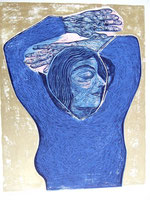 Frau in Blau, 70x100 cm