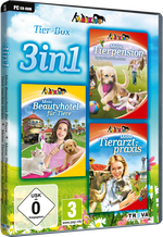 Packshot 3 in 1 Tier-Box: Meine Tierpension – Tapsige Tiere machen Ferien + Mein Beautyhotel für Tiere + Meine Tierarztpraxis in Australien