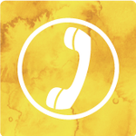 telefon icon auf gelbem hintergrund