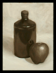 11x14 Oil on Canvas - Bottle and Apple Study(2012)