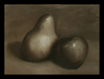 9x11 Oil on Canvas Pear and Apple Study(2012)