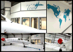 Teal Aviation Logo Mural & World Map Dallas Tx