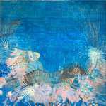Inner landscape, water, Acrylic on canvas, 80 x 80 cm, Available at Deer Daddy Gallery - 1900 euro