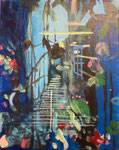 Stairs Up, Acrylic on canvas, 24 x 30 cm, Available at Deer Daddy Gallery - 560,-