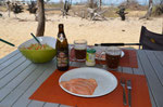 Christmas dinner with original "Paulaner Weißbier" from Munich, the German beer city