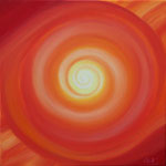 Lichtspirale rot-orange   50cm x 50cm   (verkauft)