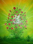 Leuchtender Rosenbusch   50cm x 70cm   (verkauft)