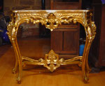 Restauración y reposición de dorados. Consola estilo Luis XV
