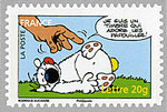 2006 - Carnet sourires - Timbre 10 CUBITUS de RODRIGUE ET DUCAINE Je suis un timbre qui adore les papouilles - YT 95