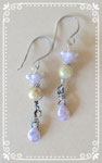 Silber-ohrringe mit Lila und beige 