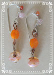 Silber-Ohrringe wirework mit Picasso-Perlen in Orange 
