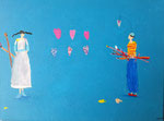 "Les 2 peintres amoureux", Eloïse 10 ans (acrylique sur toile)