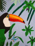 Toucan  (acrylique sur toile)