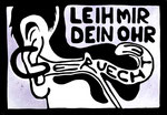 Ein offenes Ohr haben, 2023, Linolschnitt, 21 x 30 cm