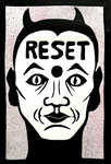 Reset, 2023, Linolschnitt, Acryl, 30 x 21 cm