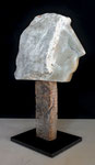 Tacita, 2020, Steatit, Holz, Höhe 35 cm