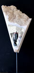 Selbst, 2020, Alabaster, Spiegel, 46 cm (mit Sockel) 
