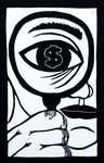 Jeder sieht, was er sucht, 2024, Linolschnitt, 29 x 18,5 cm