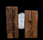 Vermessen, 2020, Marmor, Holz, Messing, 36 x 38 x 13 cm