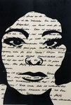 Erlesen, 2024, Linolschnitt auf Brief, 27,5 x 19,5 cm