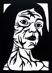 Innere Zerrissenheit, 2024, Linolschnitt, 30 x 21 cm