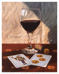 Wine Glass & Playing Cards  - 8.5" x 10"  -  Oil on Wood Panel 