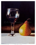 Wine Glass & Pear  - 8.5" x 10"  -  Oil on Wood Panel 