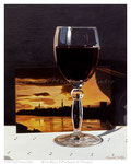 Wine Glass & Postcard of Florence  -  10" x 13"   -  Oil on Art Panel  