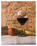 Wine Glass & Manuscript  - 8.5" x 10"  - Oil on Wood Panel 