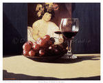 Wine Glass & Bowl of Grapes  -  20" X 16"  -  Oil on Art Panel 