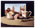 Tea & Venetian Landscape  -  20" x 16"  -  Oil on Art Panel 