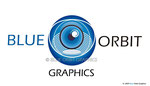 'Blue Orbit Graphics' - Retro Logo Design for T-shirt
