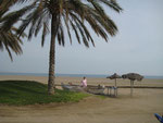 Strandidylle am Hafen von Malaga