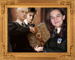 Entregando el Manual a Draco y Harry, por Aradira