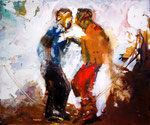 Die Tanzenden,100x120 cm ,2005, Öl auf Leinwand