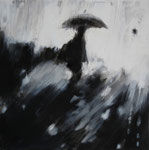 Through the rain, 30x30 cm, 2011, Öl auf Leinwand