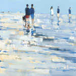 Beachwalk 04, 80x80 cm, 2020, Öl auf Leinwand