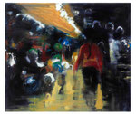 Drei Männer im Dunkeln, 140x160 cm, 2009, Öl auf Leinwand