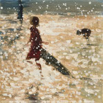 Surf freshmen 02, 60x60 cm, 2024, Öl auf Leinwand