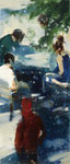 The game, 140x60 cm, 2021, Öl auf Leinwand