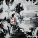 On the run to Betterland, 30x30 cm, 2010, Öl auf Leinwand