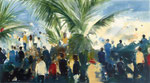 Ocean Club, 100x180 cm, 2024, Öl auf Leinwand