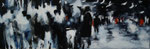Warteschlange, 20x60 cm, 2011, Öl auf Leinwand